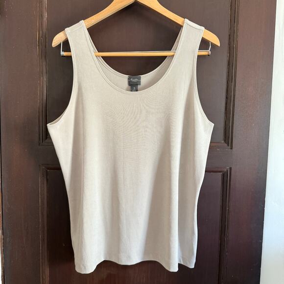 CHICO'S TRAVELERS | Light Taupe Scoop Neck Tank Top Layering Cami Tank | XL 3 - Picture 1 of 7